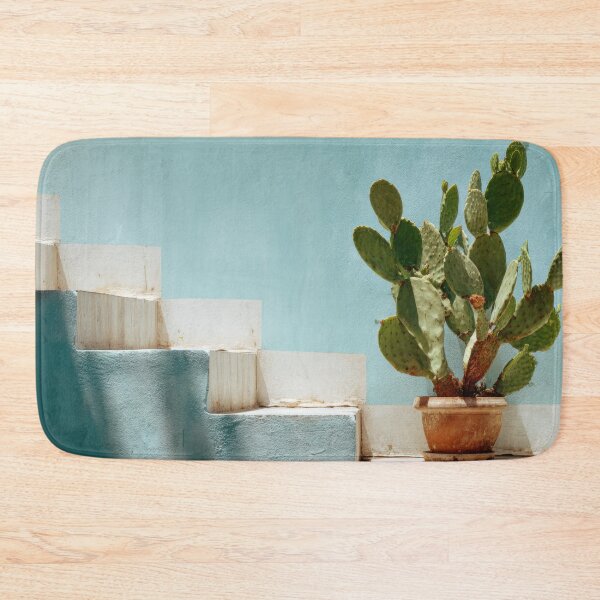 Item preview, Cactus by stairs, blue wall designed and sold by anytka.