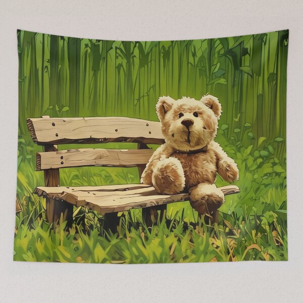Item preview, Teddy on a Bench designed and sold by tomorrowsart.