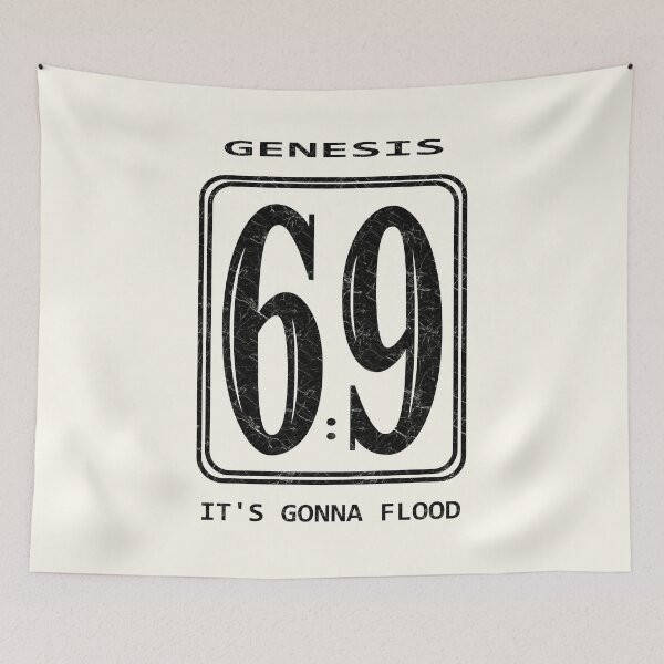 Item preview, Genesis 6:9 The great Flood | Christian Bible Verse Typographic Sports number 69 | Black designed and sold by ZechJohnRB.