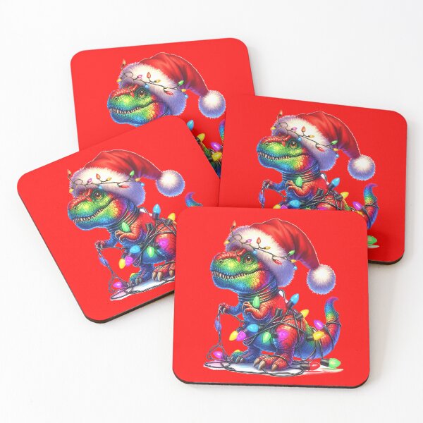 Item preview, Christmas dinosaur entangled in fairy lights, fantasy fun designed and sold by LoneAngel.