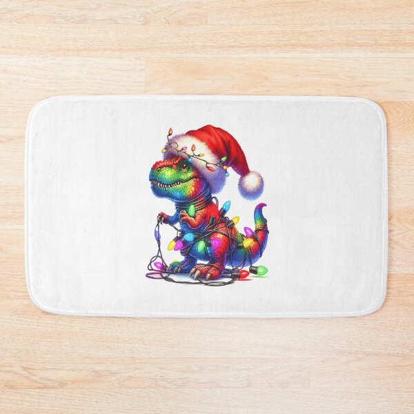 Item preview, Christmas dinosaur entangled in fairy lights, fantasy fun designed and sold by LoneAngel.