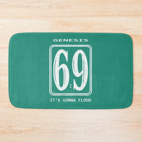 Item preview, Genesis 6:9 The great Flood | Christian Bible Verse Typographic Sports number 69 | White designed and sold by ZechJohnRB.