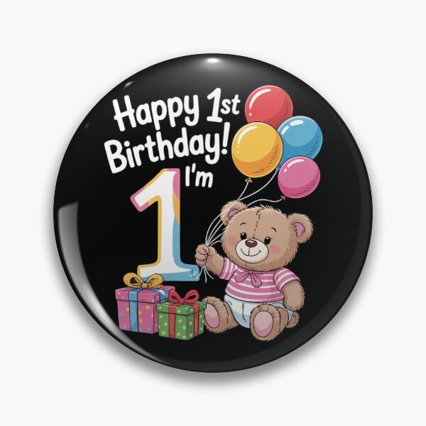 Item preview, First Birthday Teddy Bear - 1 Year Old Girl  designed and sold by NeomiStoreSS.