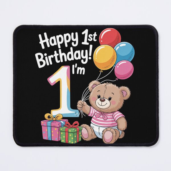Item preview, First Birthday Teddy Bear - 1 Year Old Girl designed and sold by NeomiStoreSS.