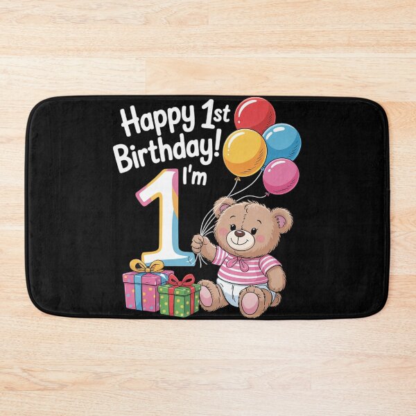 Item preview, First Birthday Teddy Bear - 1 Year Old Girl  designed and sold by NeomiStoreSS.