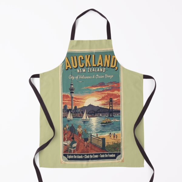 Item preview, Vintage Auckland Scenery, New Zaland, Vintage View, City of Volcanoes and Ocean Breeze, Postal stamp designed and sold by UrbanGraphixs.