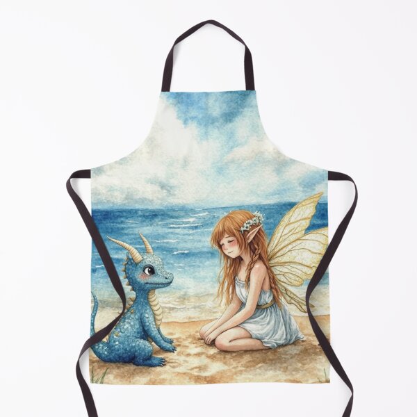 Item preview, Little dragon and fairy on the beach designed and sold by Dali RB.