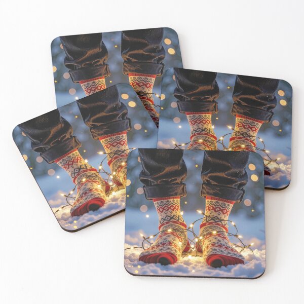 Item preview, Christmas Socks and Glowing Holiday Light String in Snow designed and sold by Maria Dryfhout.