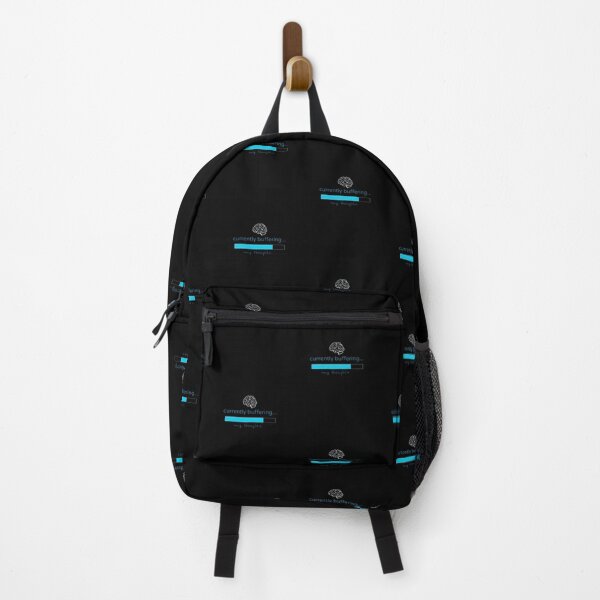 Item preview, "Currently buffering... my thoughts." Visual: Loading bar halfway filled, with a brain icon above it. designed and sold by ChanduCreater28.