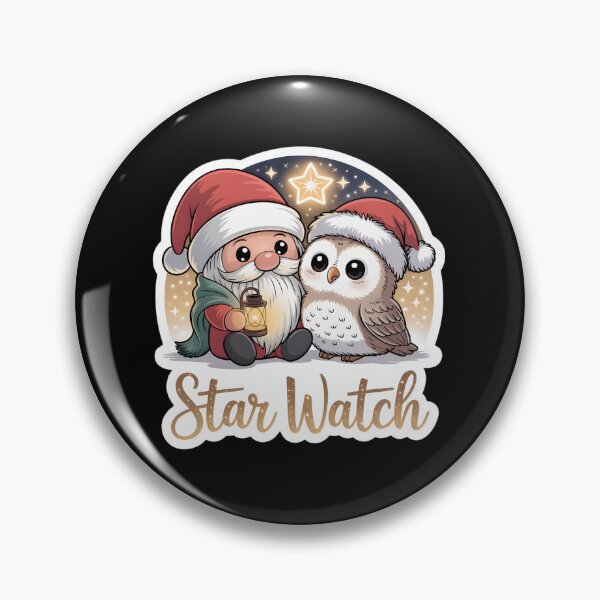 Item preview, Christmas Gnomes Sticker Star Watch Gnome & Owl Cozy Night Art designed and sold by Nuist25.