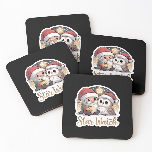 Item preview, Christmas Gnomes Sticker Star Watch Gnome & Owl Cozy Night Art designed and sold by Nuist25.
