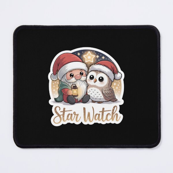 Item preview, Christmas Gnomes Sticker Star Watch Gnome & Owl Cozy Night Art designed and sold by Nuist25.
