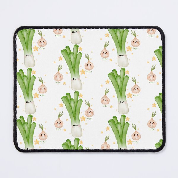 Item preview, Kawaii Green Onion and Shallot Drawing with Stars designed and sold by Mynthery.redbubble.