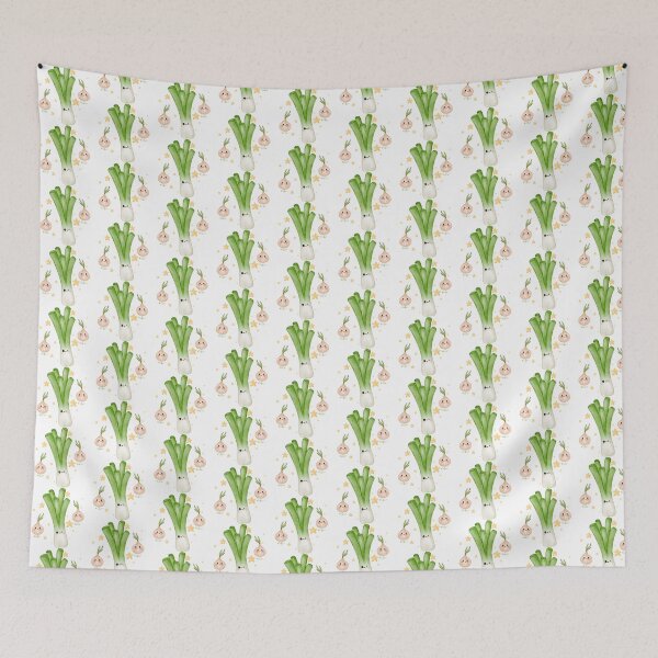 Item preview, Kawaii Green Onion and Shallot Drawing with Stars designed and sold by Mynthery.redbubble.
