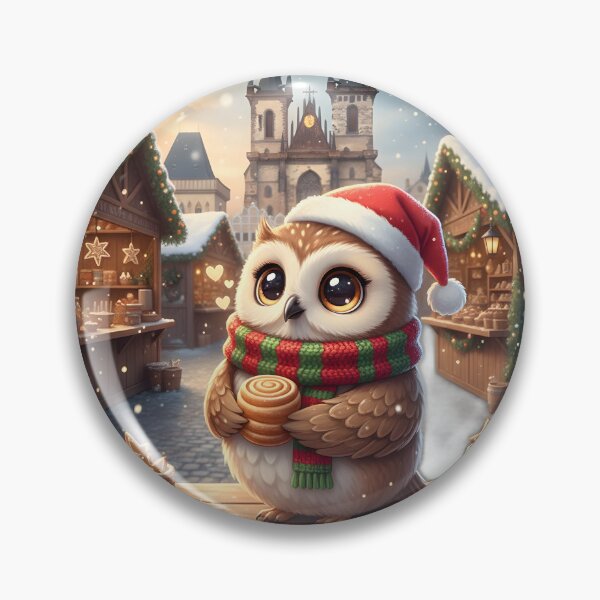 Item preview, Kawaii Cute Owl Prague Christmas Market  designed and sold by FixwellStudio.
