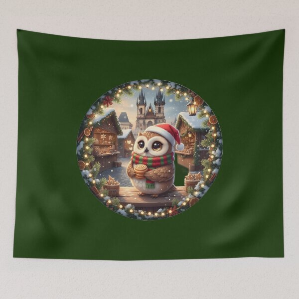 Item preview, Kawaii Cute Owl Prague Christmas Market  designed and sold by FixwellStudio.