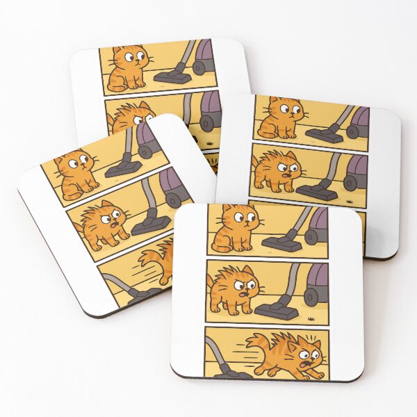 Item preview, Funny Orange Cat Comic - Vacuum Battle Mini Story designed and sold by MeowLaugh.