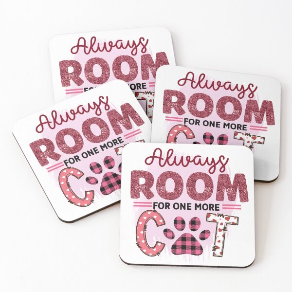 Item preview, Always Room for One More Cat – Pink Glitter Plaid designed and sold by QuietBloom80.