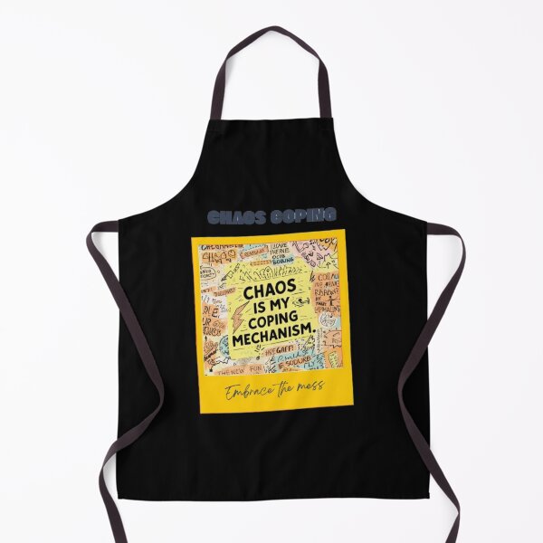 Item preview, "Chaos is my coping mechanism." Visual: Torn sticky notes, lightning bolts, and doodles flying around. designed and sold by ChanduCreater28.