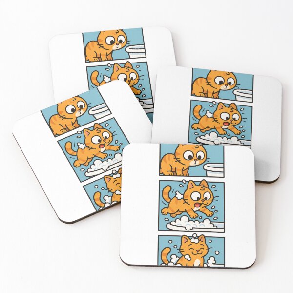 Item preview, Funny Orange Cat Comic - Bubble Bath Trouble Mini Story designed and sold by MeowLaugh.