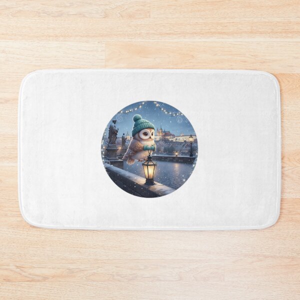 Item preview, Kawaii Owl Charles Bridge Blue Hour • Christmas Prague  designed and sold by FixwellStudio.