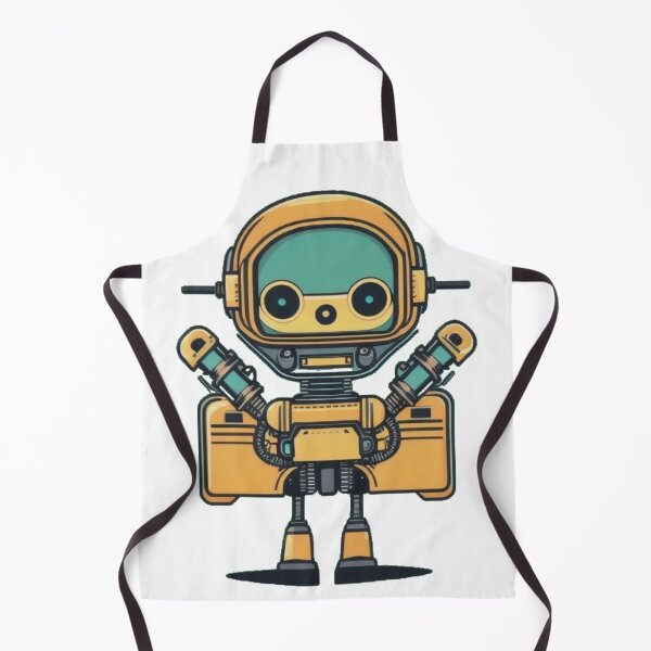 Item preview, Cute Retro Robot - Yellow and Teal Cartoon Sci-Fi Character Illustration designed and sold by vekotpu.