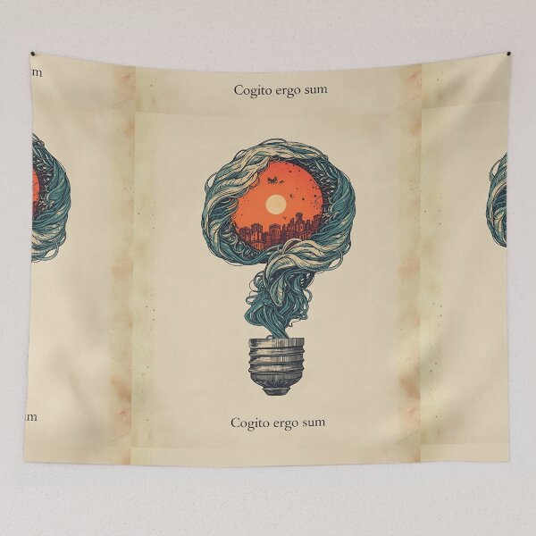 Item preview, 'Cogito ergo sum' sentence of René Descartes designed and sold by Filologica.