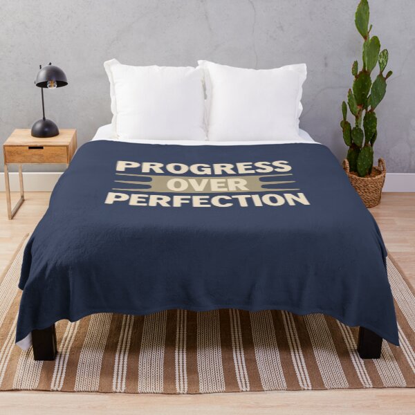 Item preview, Progress Over Perfection – Minimal Motivational Tee designed and sold by EcoArtTees.