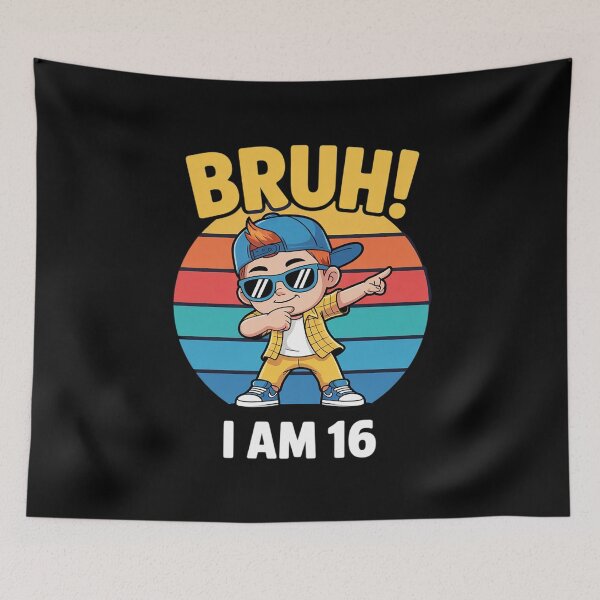 Item preview, Kids 16 Years Old Birthday Dabbing Boy Bruh I'm 16 16th Bday  designed and sold by ClassicAnthony.