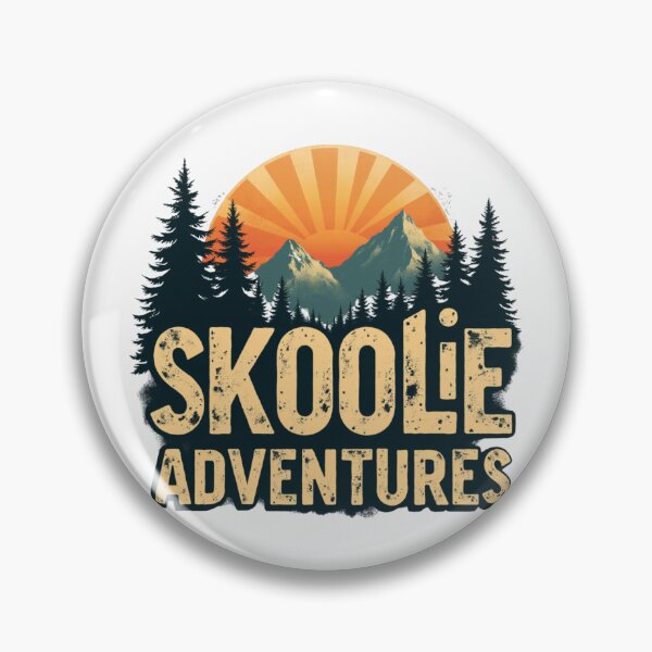 Item preview, Skoolie Adventures, Retro Mountain Sunset, Van Life designed and sold by rustyroofco.