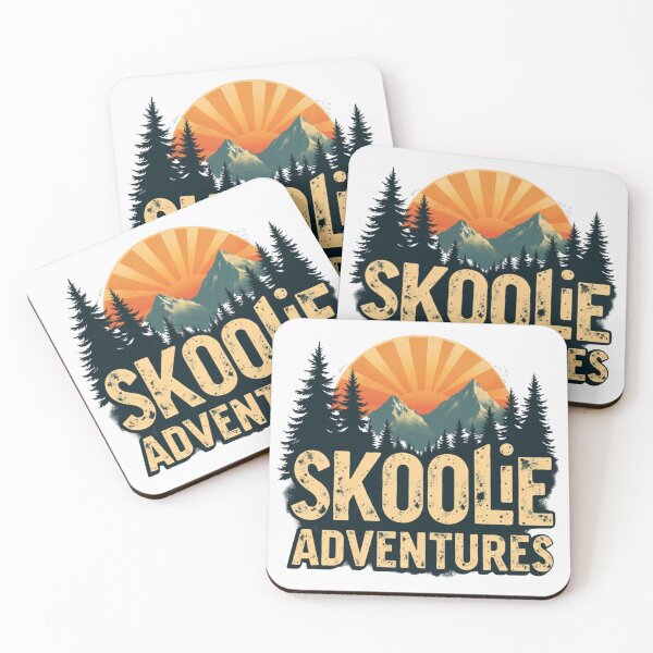 Item preview, Skoolie Adventures, Retro Mountain Sunset, Van Life designed and sold by rustyroofco.