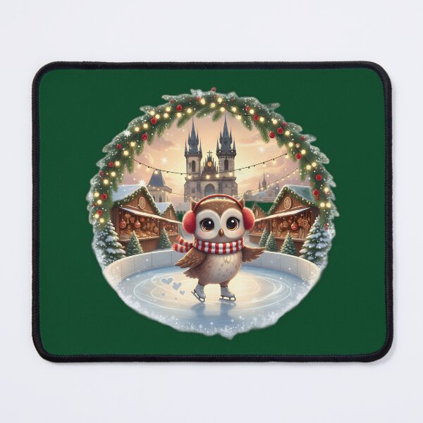 Item preview, Kawaii Owl Ice Skating • Týn Church Christmas Prague designed and sold by FixwellStudio.
