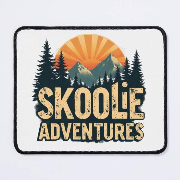 Item preview, Skoolie Adventures, Retro Mountain Sunset, Van Life designed and sold by rustyroofco.