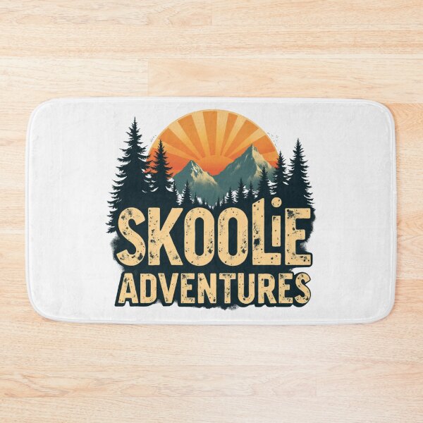 Item preview, Skoolie Adventures, Retro Mountain Sunset, Van Life designed and sold by rustyroofco.