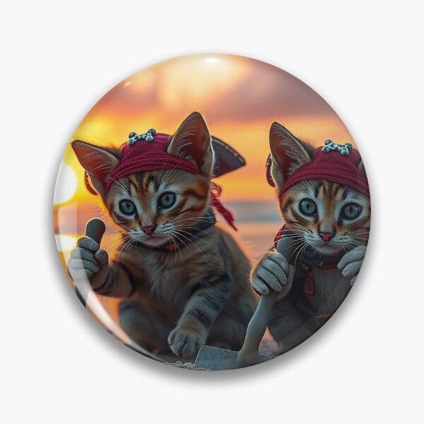 Item preview, Pirate Kittens Digging Treasure at Sunset designed and sold by kathleensay.
