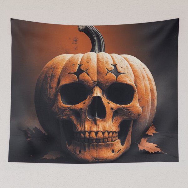 Item preview, Realistic pumpkin skull – detailed and terrifying Halloween art designed and sold by LoomisDreams.