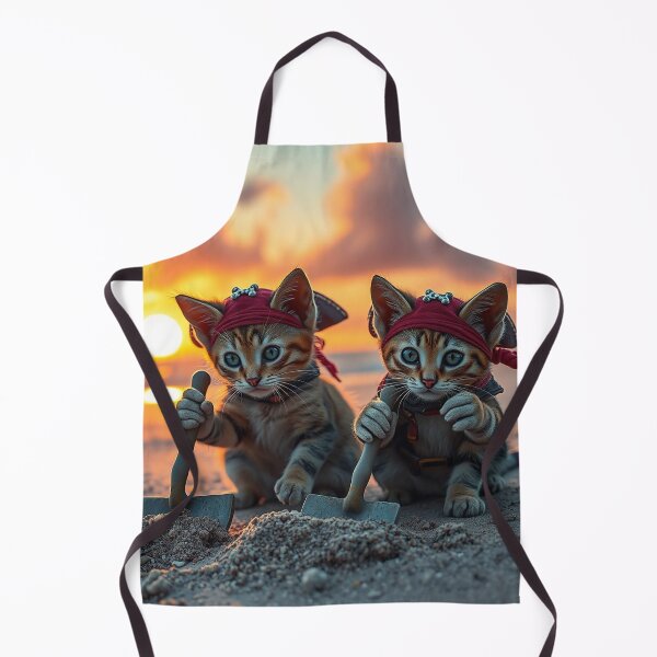 Item preview, Pirate Kittens Digging Treasure at Sunset designed and sold by kathleensay.