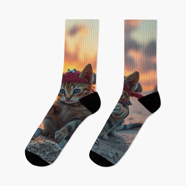 Item preview, Pirate Kittens Digging Treasure at Sunset designed and sold by kathleensay.