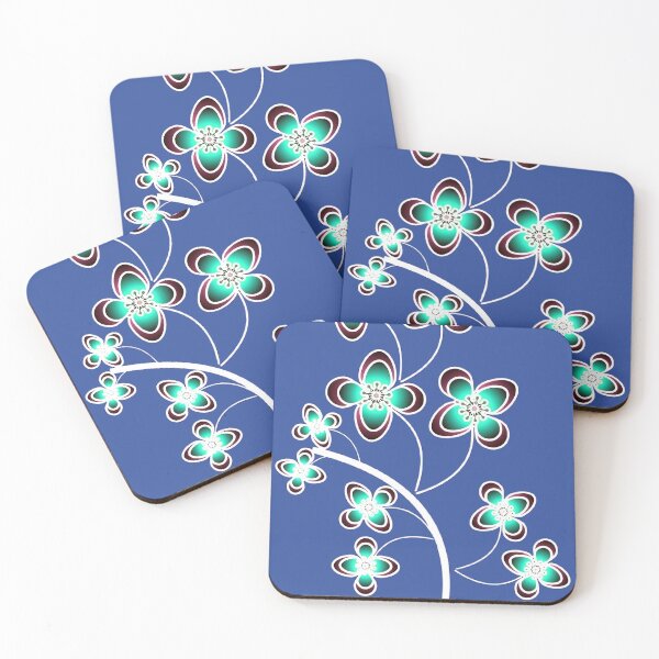 Item preview, Glowing Teal Floral Branch  – Modern Abstract Flower Design designed and sold by HopeAndHustle.