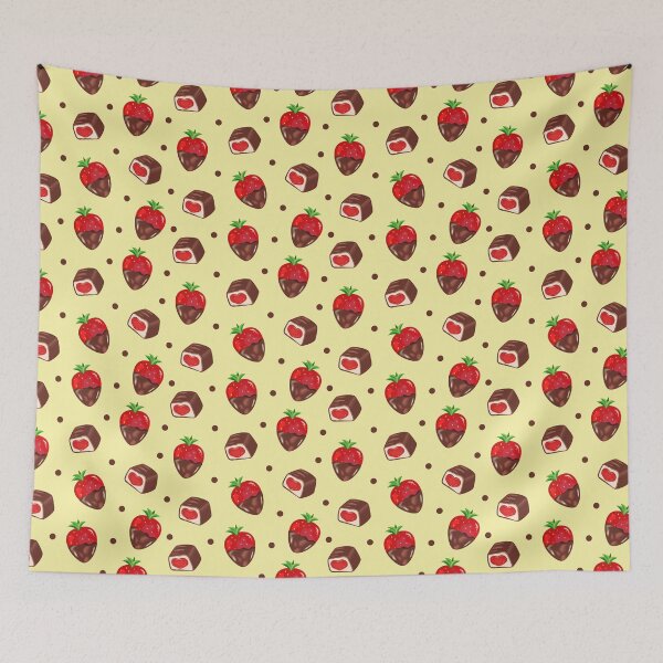Item preview, Festive pattern of chocolate-covered strawberries and chocolate candies. designed and sold by OlhaBondarenko.