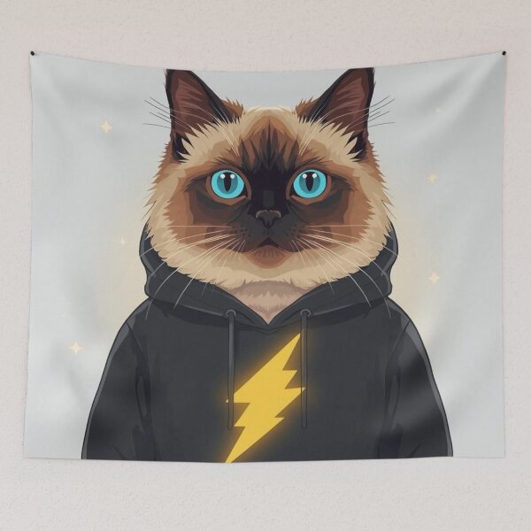Item preview, Lightning Cat – Minimalist Bitcoin Lightning Network Design designed and sold by Siamcatshop.