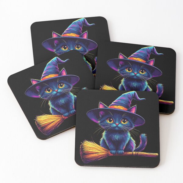 Item preview, Magical Witch Cat – Cute Halloween Familiar designed and sold by AOG-DESIGNS.