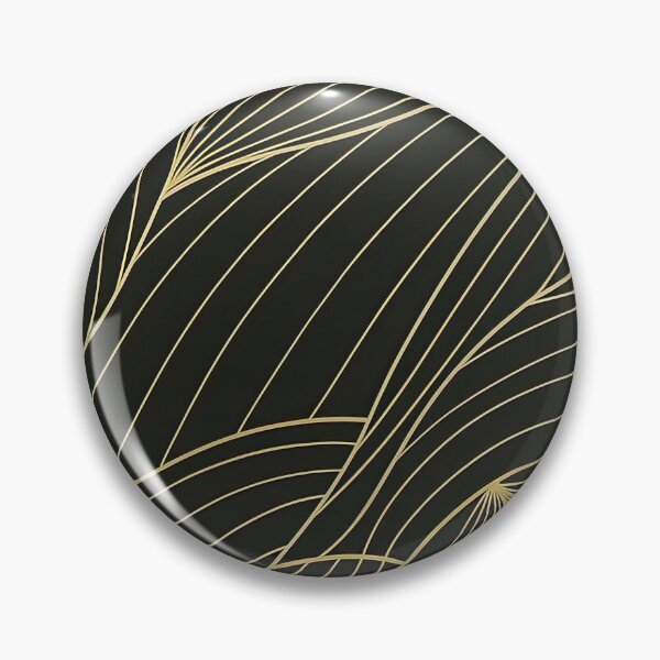 Item preview, Elegant Gold Line Abstract on Black designed and sold by ArtfulWeave.