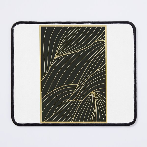 Item preview, Elegant Gold Line Abstract on Black designed and sold by ArtfulWeave.