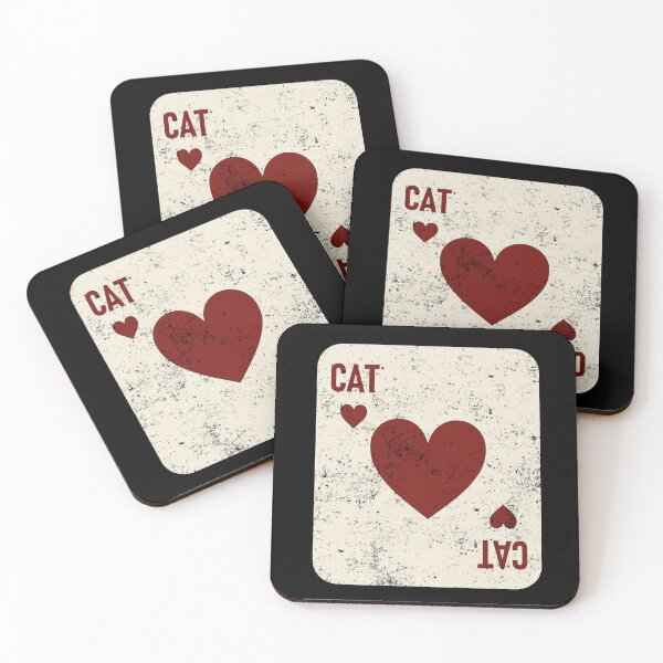 Item preview, Cat of Hearts Distressed Playing Card Design designed and sold by BluecidDesign.