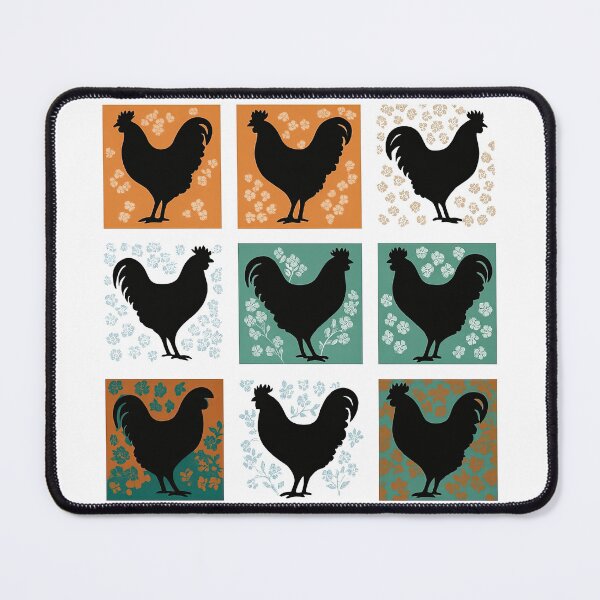 Item preview, Rustic Rooster Silhouettes on Floral Background designed and sold by ArtfulWeave.