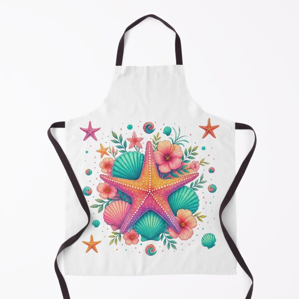 Item preview, Tropical Starfish with Seashells and Flowers designed and sold by ArtfulWeave.