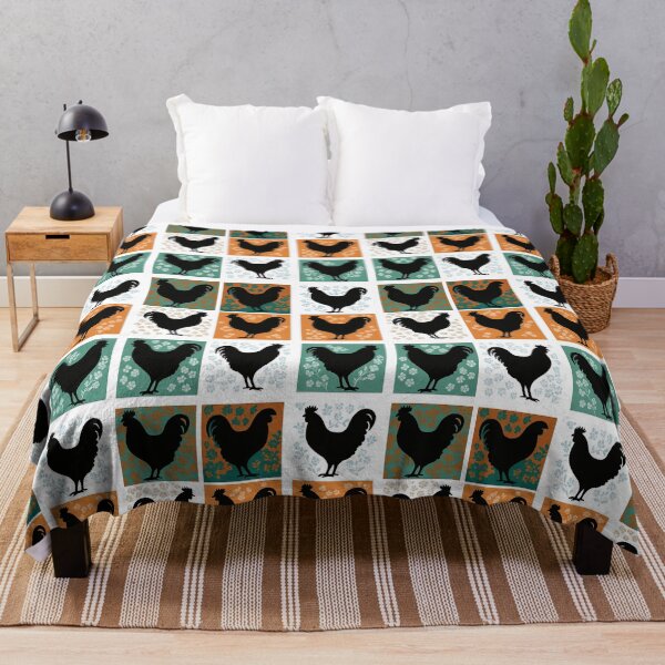 Item preview, Rustic Rooster Silhouettes on Floral Background designed and sold by ArtfulWeave.