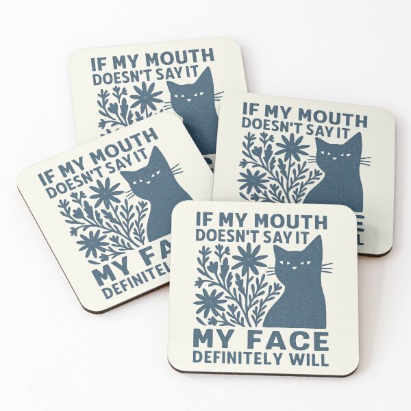 Item preview, If My Mouth Doesn't Say It My Face Cat Wildflowers Vintage designed and sold by SunfullyYours.