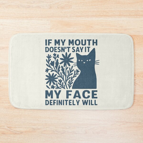 Item preview, If My Mouth Doesn't Say It My Face Cat Wildflowers Vintage designed and sold by SunfullyYours.